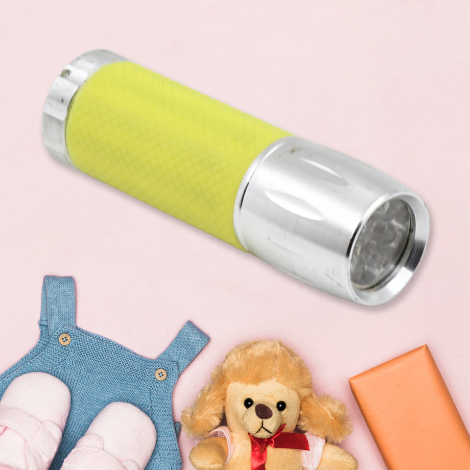 Portable Mini Torch  Flashlight 9 Led Powerful High Lumens Pen Light Easy To Carry Portable Pocket Compact Torch For Emergency 3 Battery Operated (Battery Not Included  1 Pc)