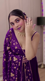 ZZZheavy purple anarkali set with embroidered dupatta