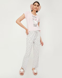 Women's Knit Pajama Tank Top with Luxe Fleece Sleep Pants