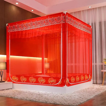 Bedcurtain for Beds Luxury Princess 3 Side Doors Canopy Bed Curtain 360° Anti-Mosquito Netting Bedding Tent Easy