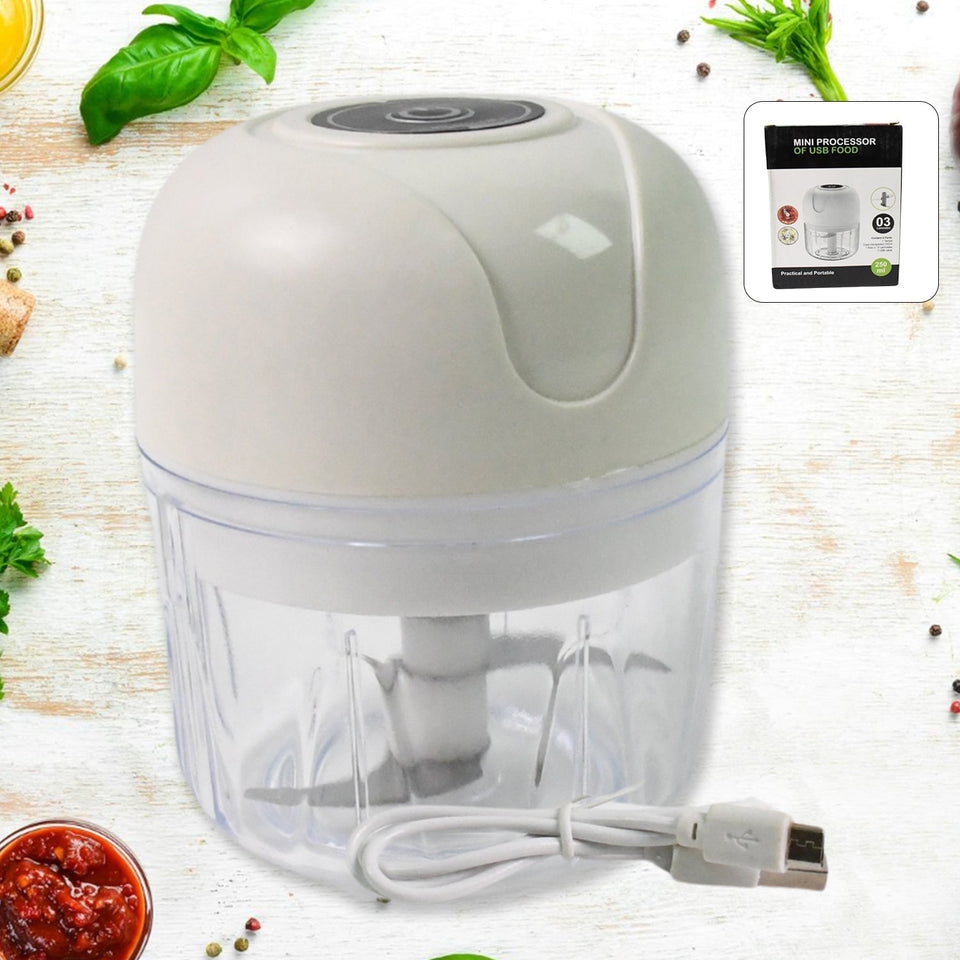 ZZZWireless Usb Rechargeable Mini Electric Garlic Machine  Chopper (250ml)