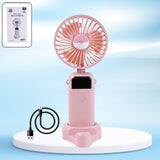 Mini Usb Charging Fan With Percentage Display 5 Speed Modes And Mobile Stand