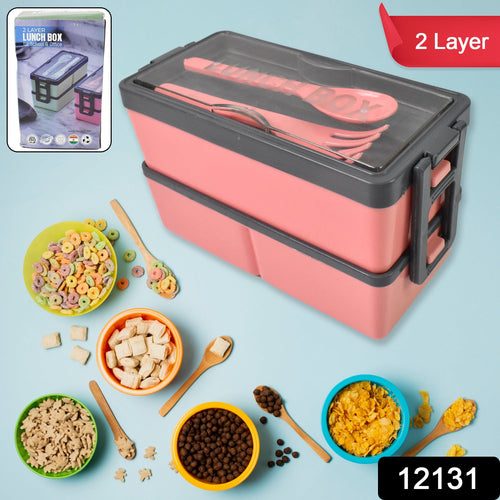 ZZZPlastic 3 Layer Leak Proof 3 Compartment Lunch Box For Office  (1 Pc)
