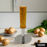 High Grade Stainless Steel Potato Masher Paubhaji  Pav Bhaji Masher With Wooden Handle (1 Pc)