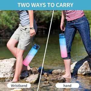 ZZZ0325 Motivational Water Bottle With Straw  Time Marker Bpa-free Tritan Portable Gym Water Bottle Leakproof Reusable Special Design For Your Sports Activity Hiking Camping