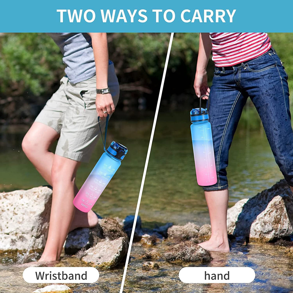 ZZZ0325 Motivational Water Bottle With Straw  Time Marker Bpa-free Tritan Portable Gym Water Bottle Leakproof Reusable Special Design For Your Sports Activity Hiking Camping