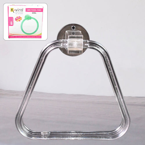 ZZZUnbreakable Abs Square Towel Ring Wall Mounted Stand  Holder (1 Pc)