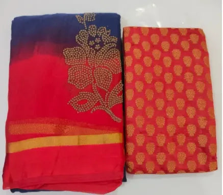 Sunset Ombre Embellished Saree Set