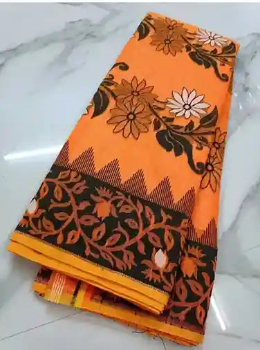 Elegant Cream Fabric with Floral Embroidery