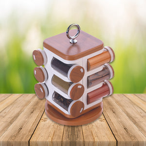 ZZZ8118 Ganesh 12-jar Revolving Spice Rack Masala Box