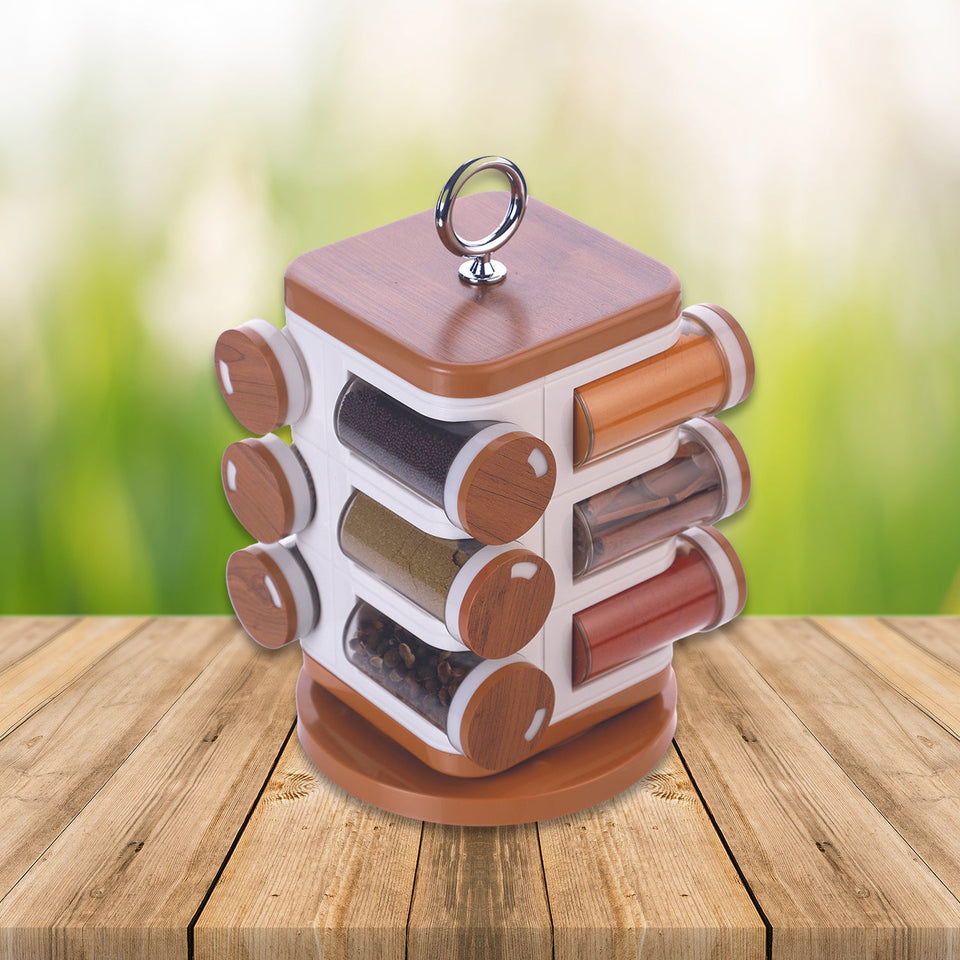 ZZZ8118 Ganesh 12-jar Revolving Spice Rack Masala Box