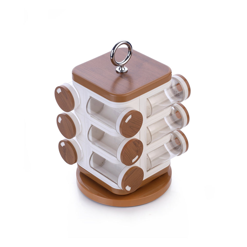 ZZZ8118 Ganesh 12-jar Revolving Spice Rack Masala Box