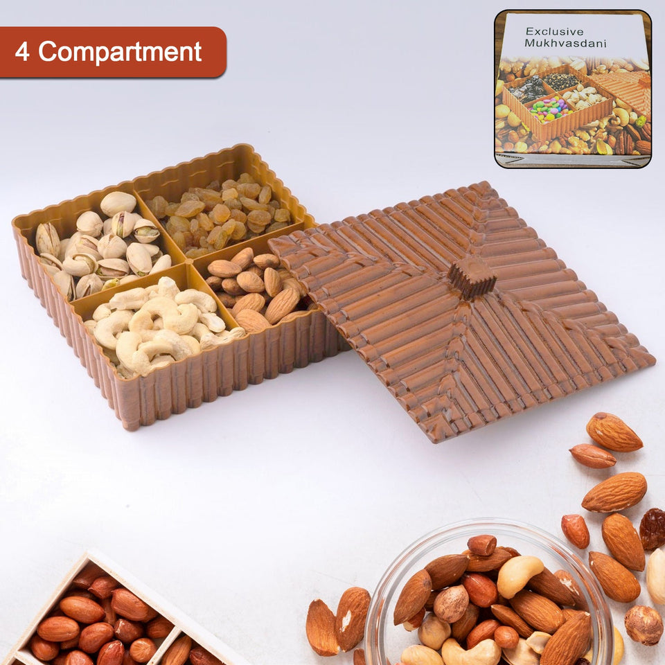 ZZZPlastic Multipurpose Dry Fruit Chocolates Mouth Box (1 Pc)