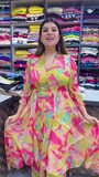 ZZZMulti Color Chinon Silk Digital Printed Gown Dress
