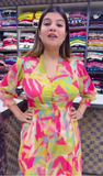 ZZZMulti Color Chinon Silk Digital Printed Gown Dress