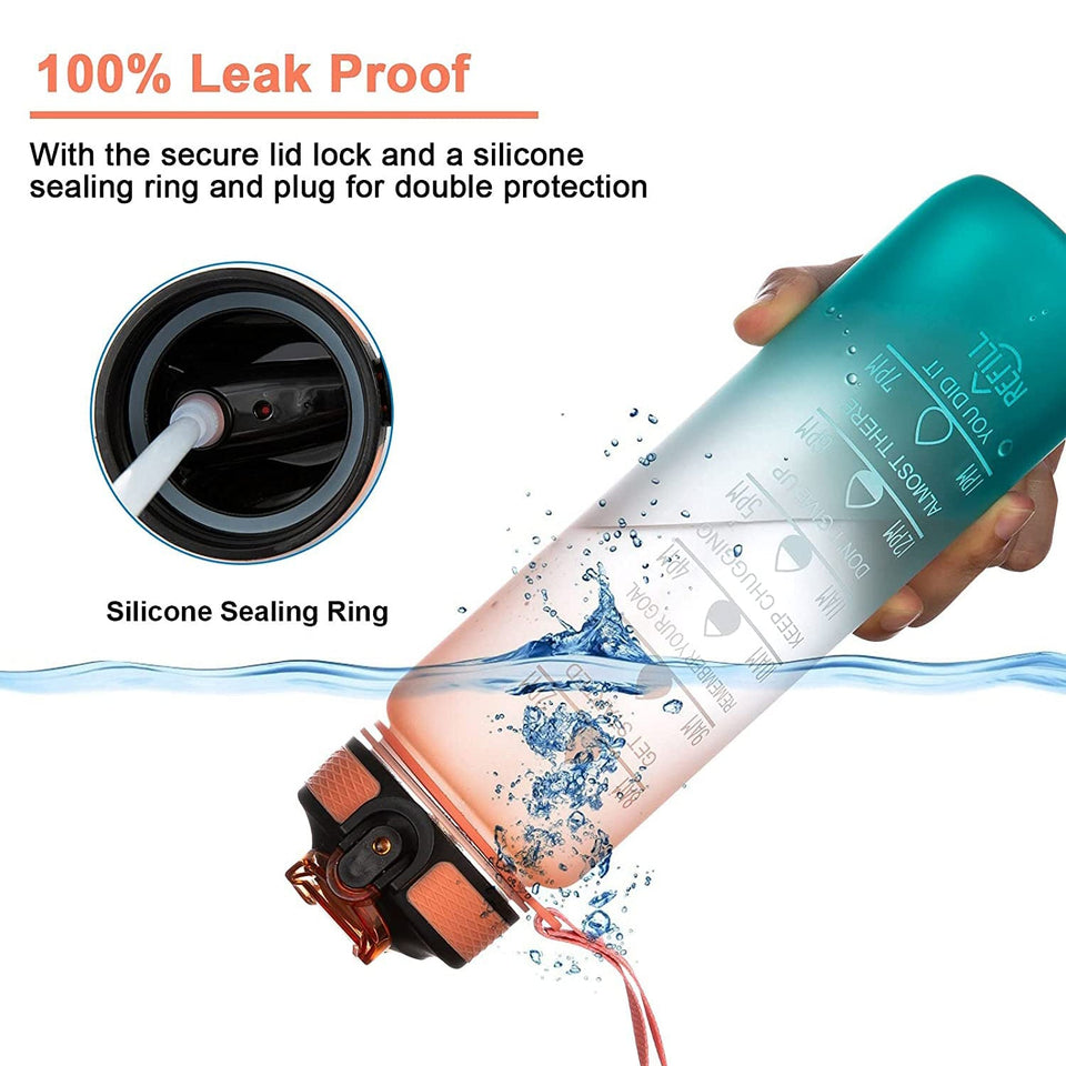 ZZZ0325 Motivational Water Bottle With Straw  Time Marker Bpa-free Tritan Portable Gym Water Bottle Leakproof Reusable Special Design For Your Sports Activity Hiking Camping