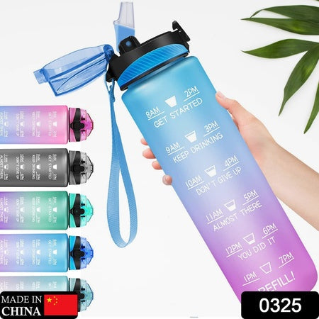 ZZZ0325 Motivational Water Bottle With Straw  Time Marker Bpa-free Tritan Portable Gym Water Bottle Leakproof Reusable Special Design For Your Sports Activity Hiking Camping