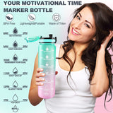 ZZZ0325 Motivational Water Bottle With Straw  Time Marker Bpa-free Tritan Portable Gym Water Bottle Leakproof Reusable Special Design For Your Sports Activity Hiking Camping
