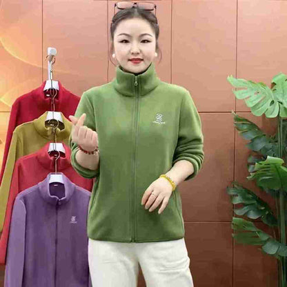 Essential High-Collar Thermal Fleece Jacket