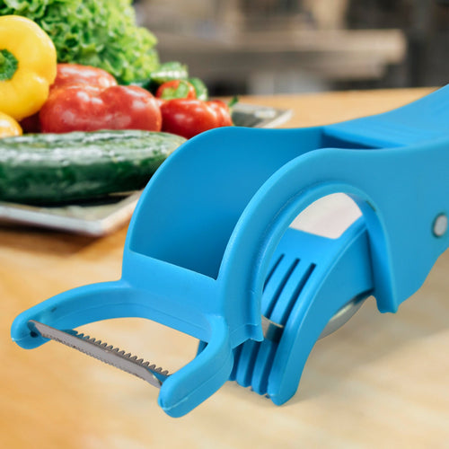 ZZZ2 In 1 Vegetable   Fruit Multi Cutter 5 Blade Vegetable Cutter With Peeler (1 Pc  Multicolor)