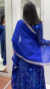ZZZBlue Printed Georgette Palazzo Salwar Suit