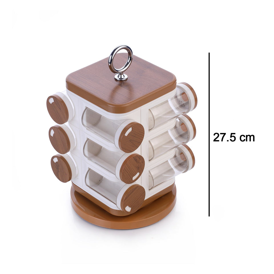 ZZZ8118 Ganesh 12-jar Revolving Spice Rack Masala Box